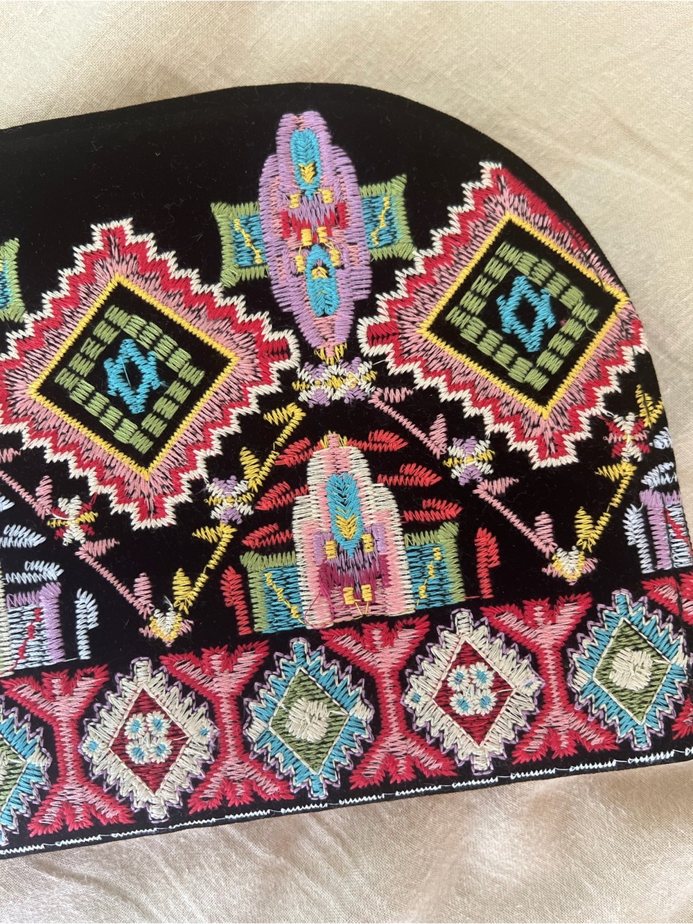 NWT Johnny Was Black Embroidered Clutch Wallet with Pink, Teal & Yellow Accents - Picture 3 of 11